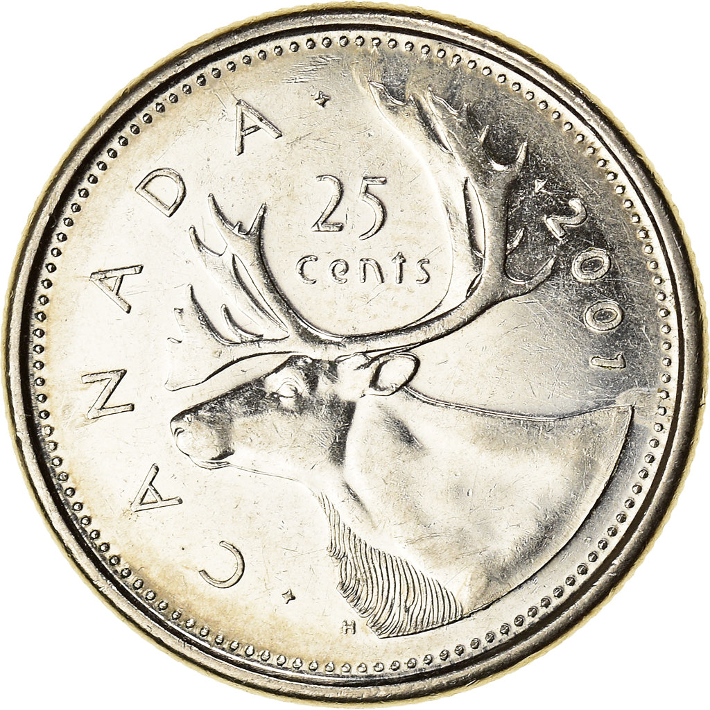 Coin, Canada, Elizabeth II, 25 Cents, 2001, Royal Canadian Mint, Ottawa