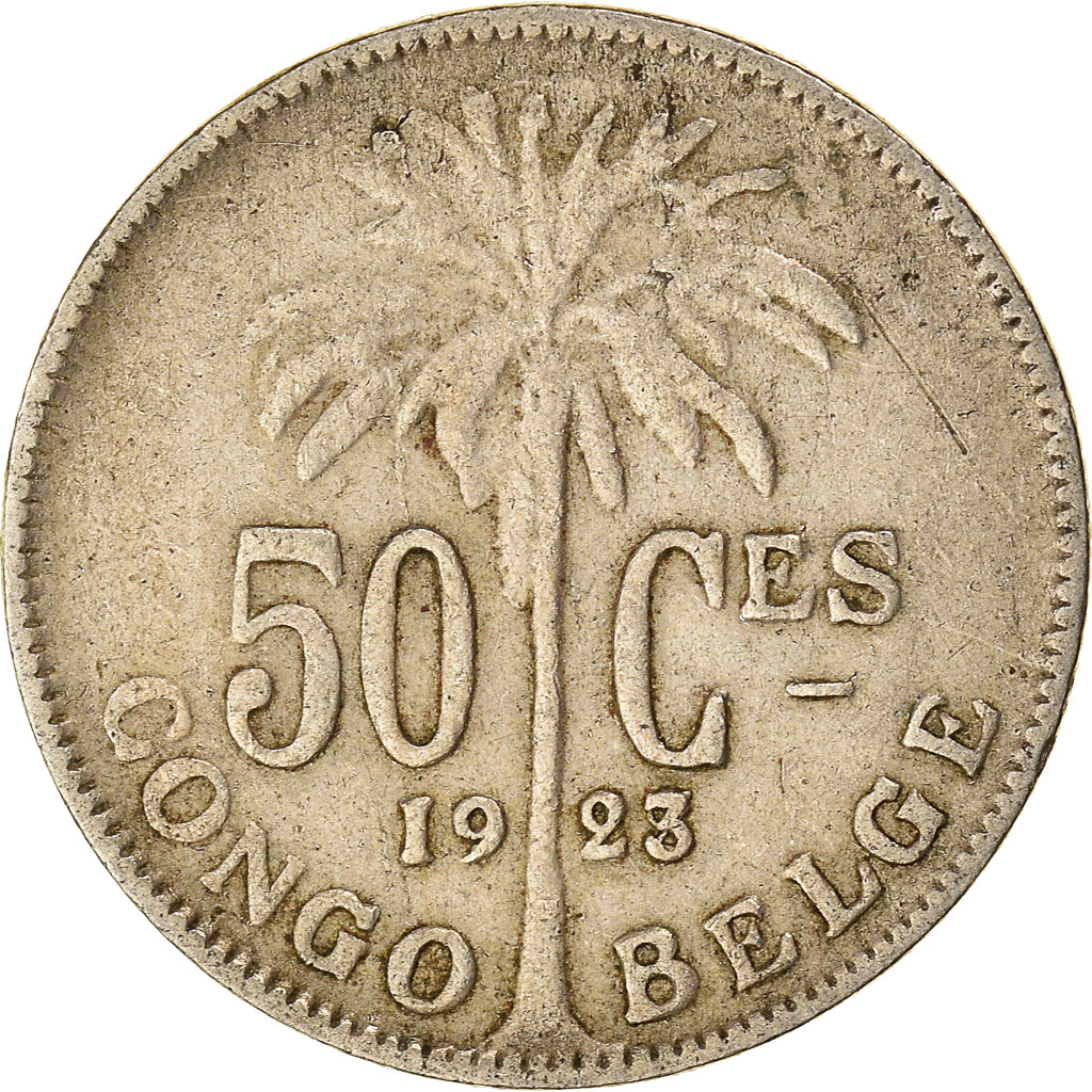 Coin, Belgian Congo, 50 Centimes, 1923, EF(40-45), Copper-nickel, KM:22