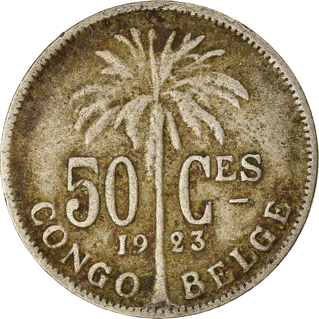 Coin, Belgian Congo, 50 Centimes, 1923, VF(20-25), Copper-nickel, KM:22