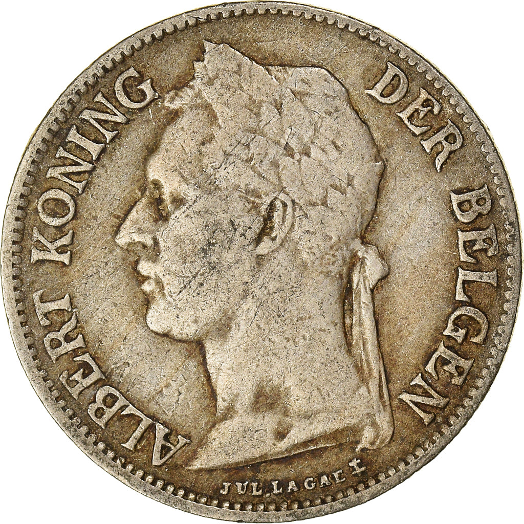 Moneta, Congo belga, 50 Centimes, 1923, MB, Rame-nichel, KM:23