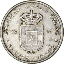 Monnaie, Congo belge, RUANDA-URUNDI, 5 Francs, 1956, TB+, Aluminium, KM:3