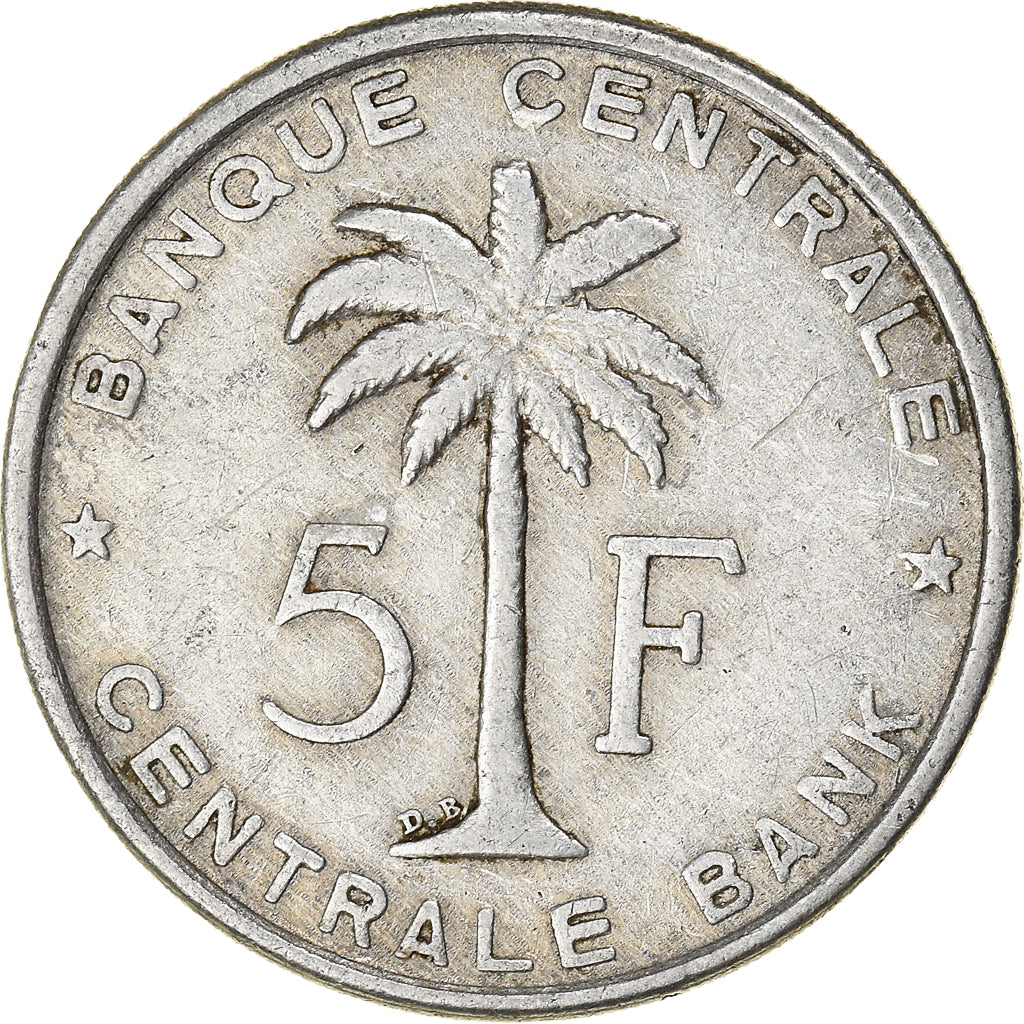 Monnaie, Congo belge, RUANDA-URUNDI, 5 Francs, 1956, TB+, Aluminium, KM:3