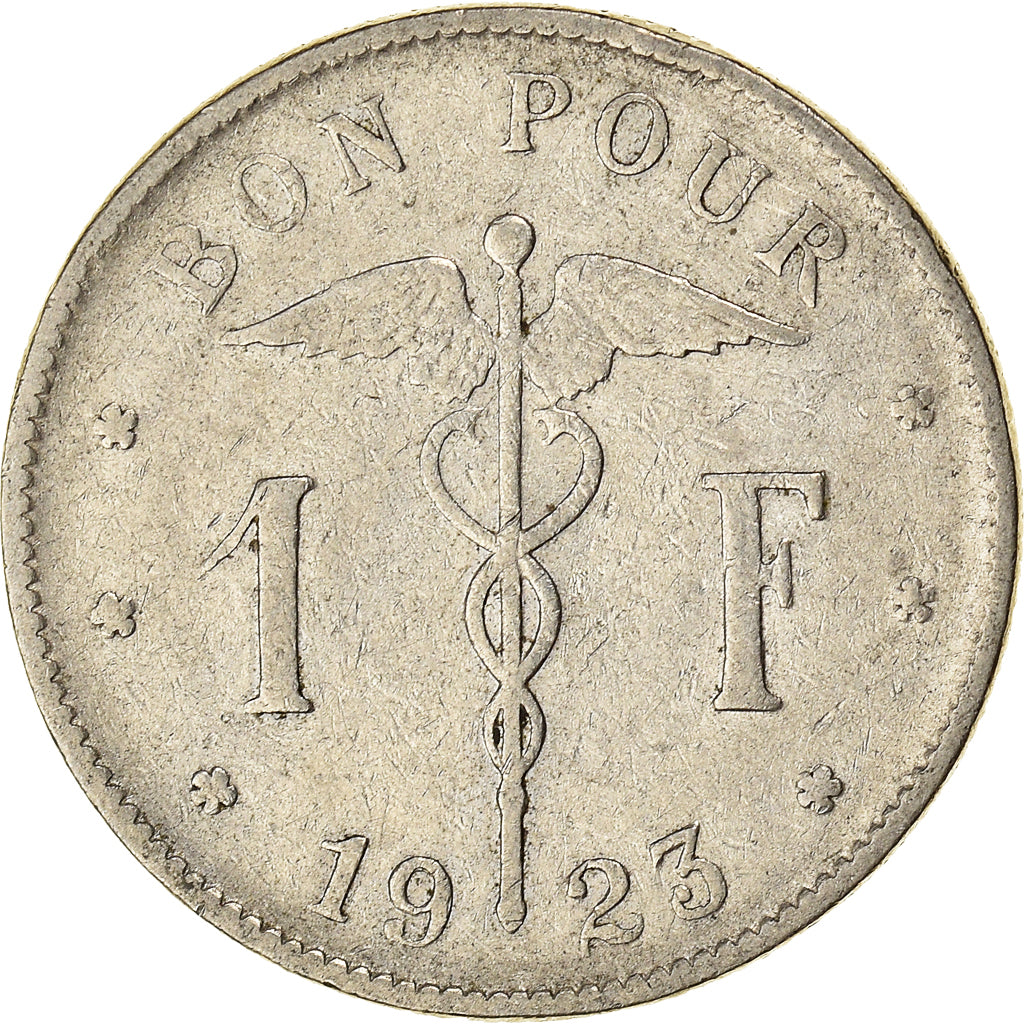 Moneta, Belgio, Franc, 1923, MB+, Nichel, KM:89