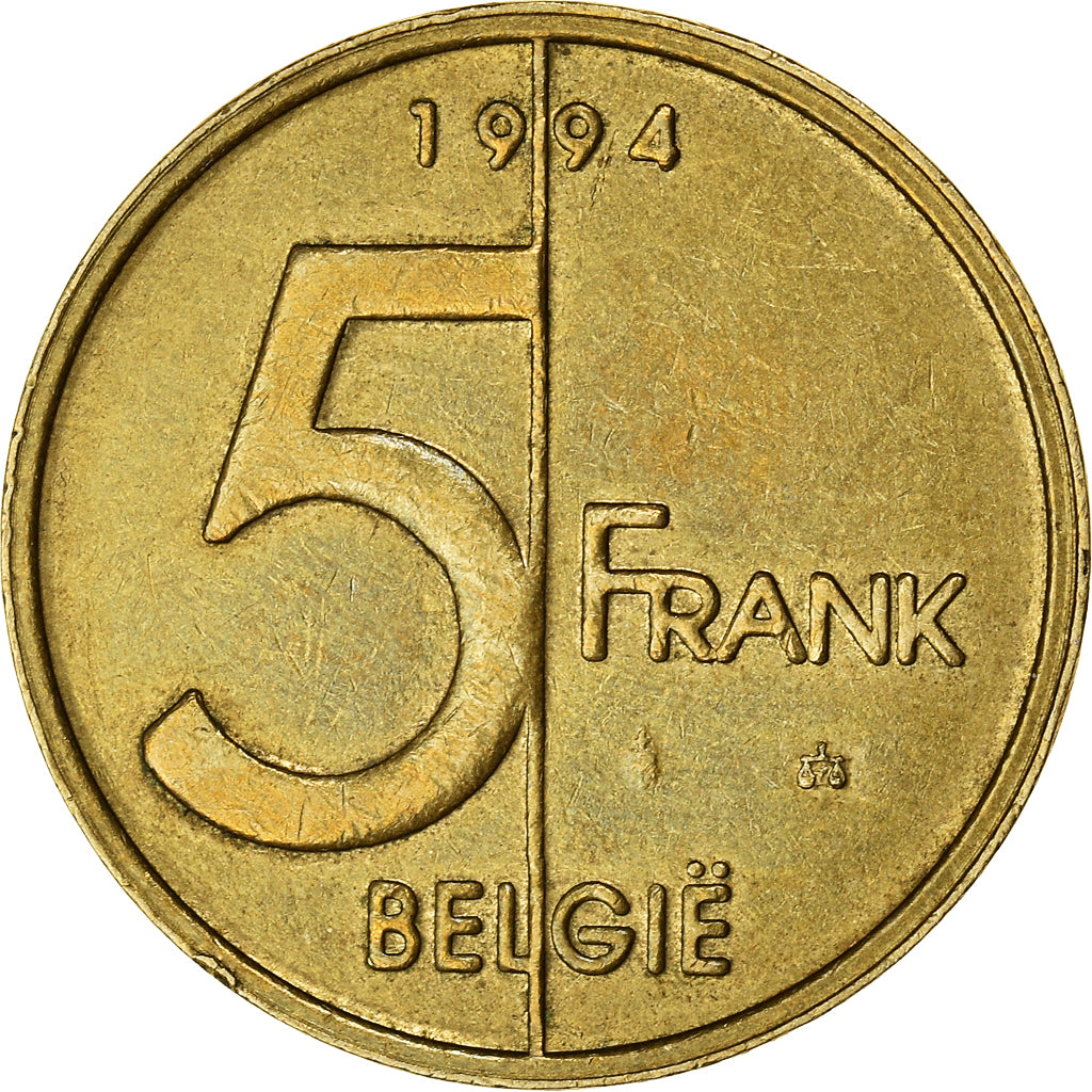 Coin, Belgium, Albert II, 5 Francs, 5 Frank, 1994, Brussels, AU(50-53)