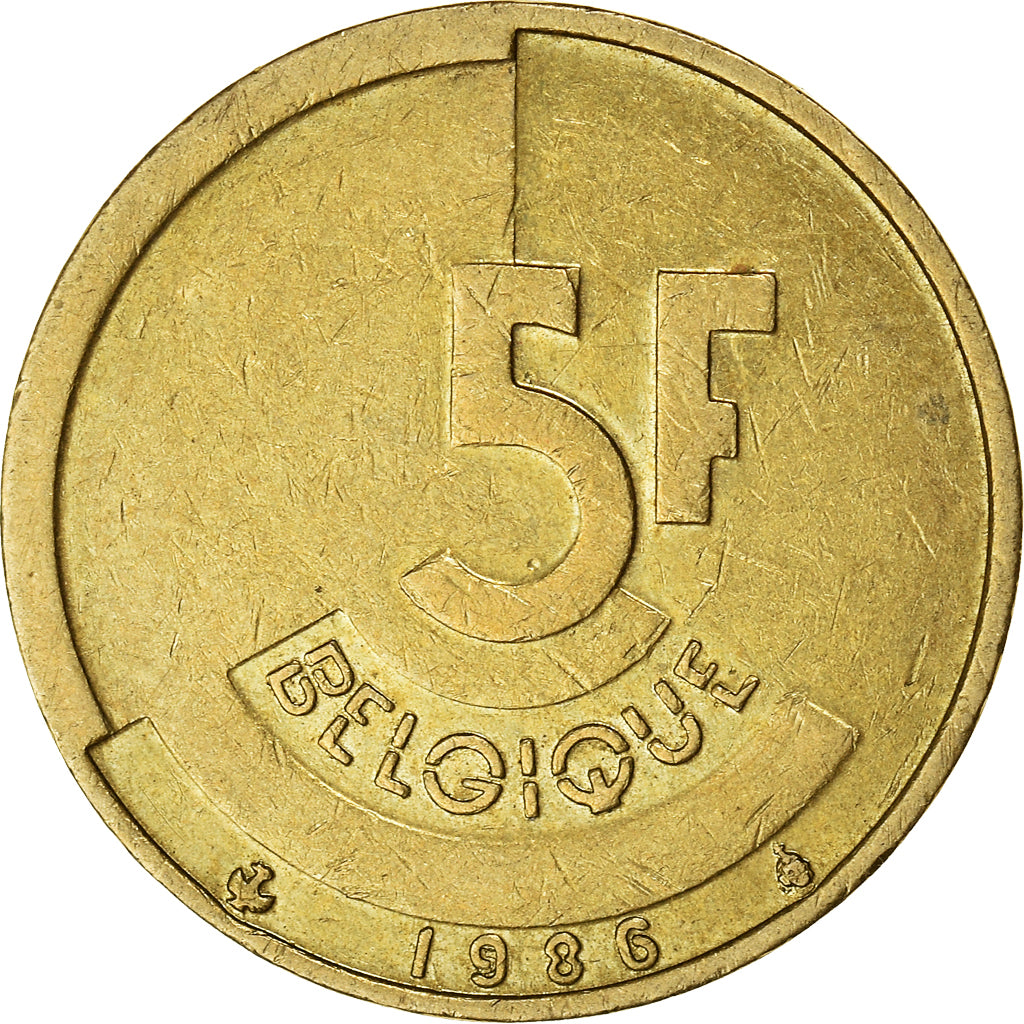 Münze, Belgien, 5 Francs, 5 Frank, 1986, SS, Brass Or Aluminum-Bronze