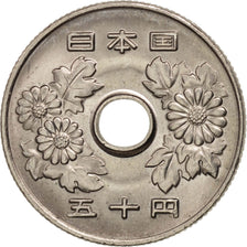 Japan, Akihito, 50 Yen, 1989, MS(63), Copper-nickel, KM:101.1