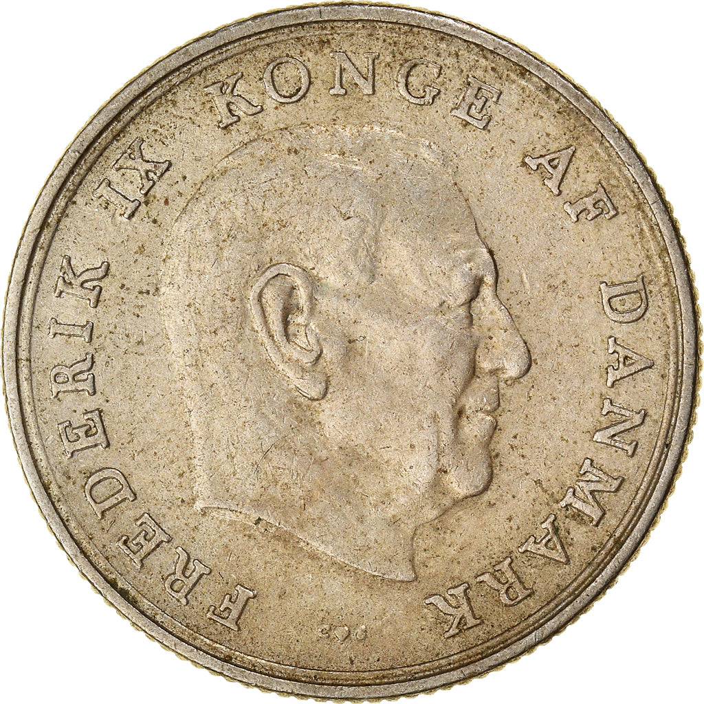 Coin, Denmark, Frederik IX, Krone, 1963, Copenhagen, VF(20-25), Copper-nickel