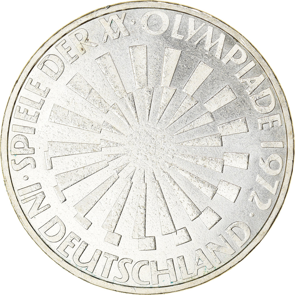 Coin, GERMANY - FEDERAL REPUBLIC, 10 Mark, 1972, Hamburg, EF(40-45), Silver