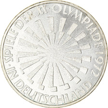 Coin, GERMANY - FEDERAL REPUBLIC, 10 Mark, 1972, Hamburg, EF(40-45), Silver