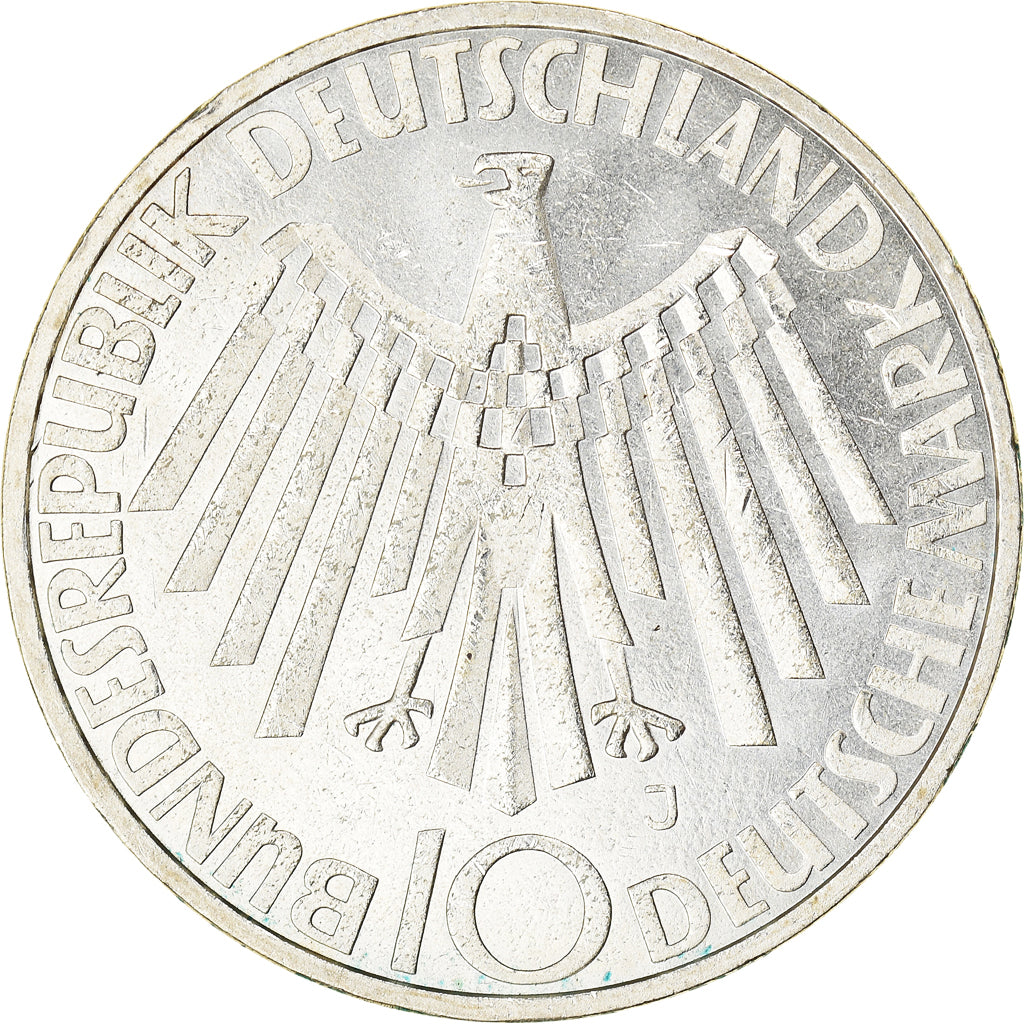 Coin, GERMANY - FEDERAL REPUBLIC, 10 Mark, 1972, Hamburg, EF(40-45), Silver