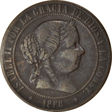 Coin, Spain, Isabel II, 5 Centimos, 1868, VF(30-35), Copper, KM:635.2
