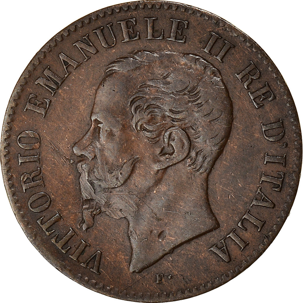 Coin, Italy, Vittorio Emanuele II, 2 Centesimi, 1862, Naples, VF(30-35), Copper