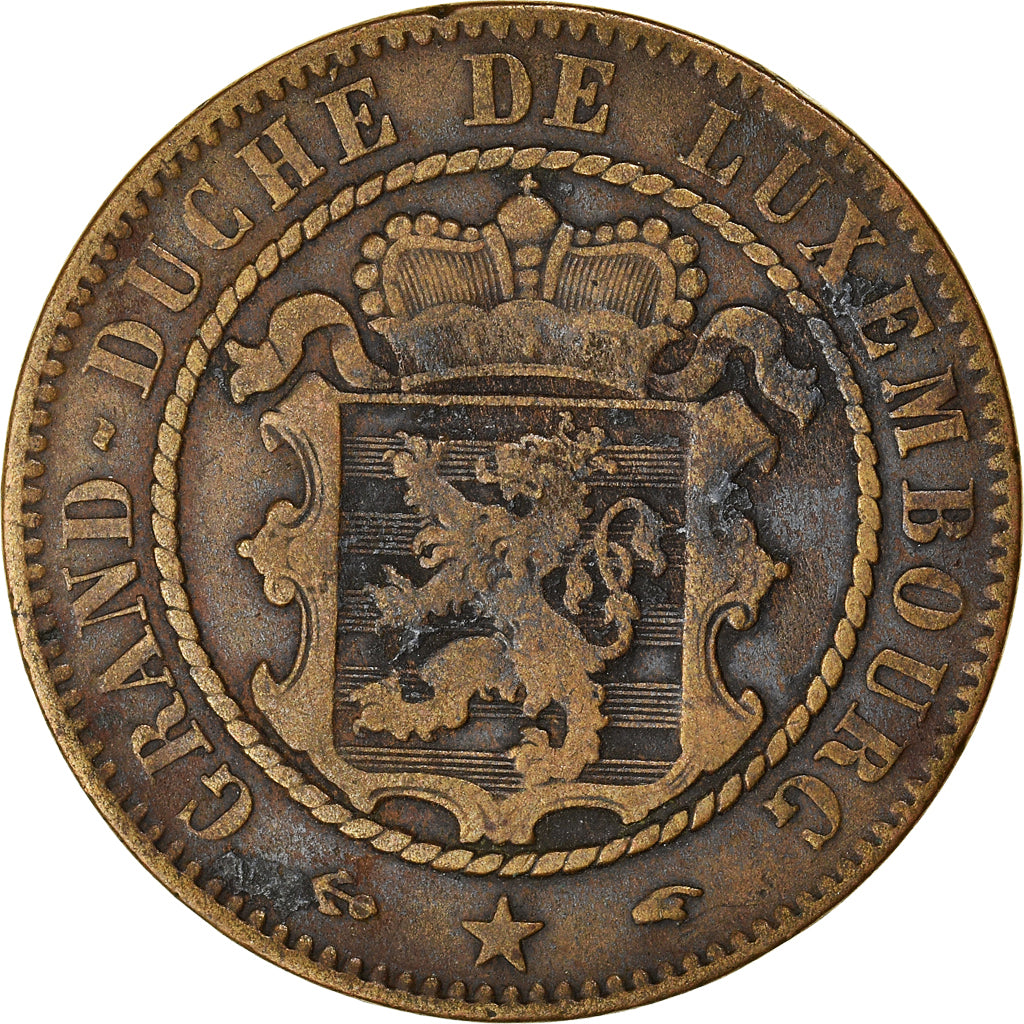 Coin, Luxembourg, William III, 10 Centimes, 1860, Paris, VF(30-35), Bronze