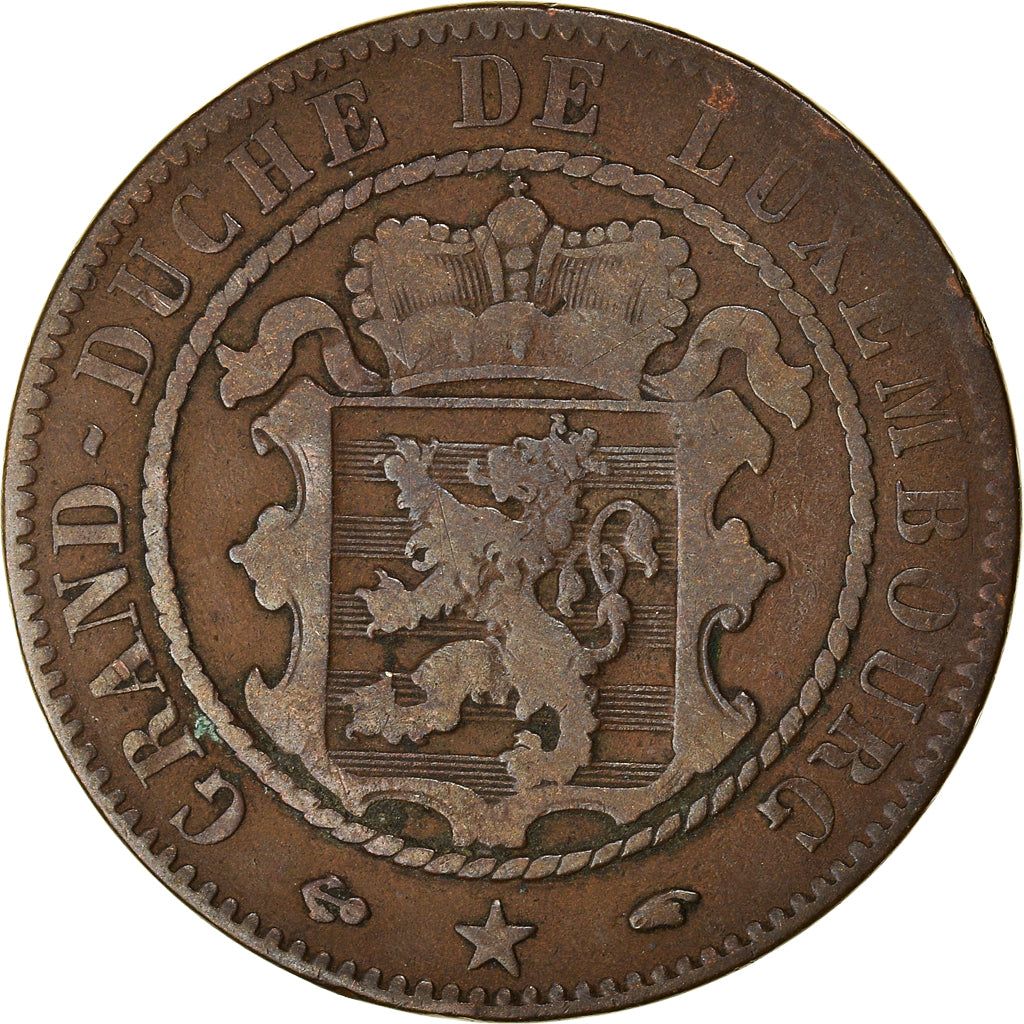 Coin, Luxembourg, William III, 10 Centimes, 1860, Paris, VF(30-35), Bronze