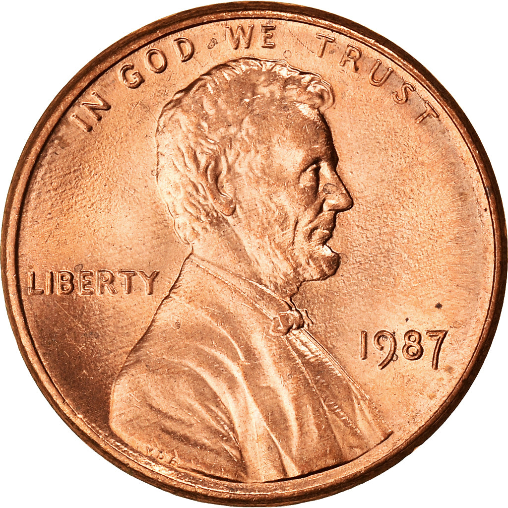 Monnaie, États-Unis, Lincoln Cent, Cent, 1987, U.S. Mint, Philadelphie, TTB+