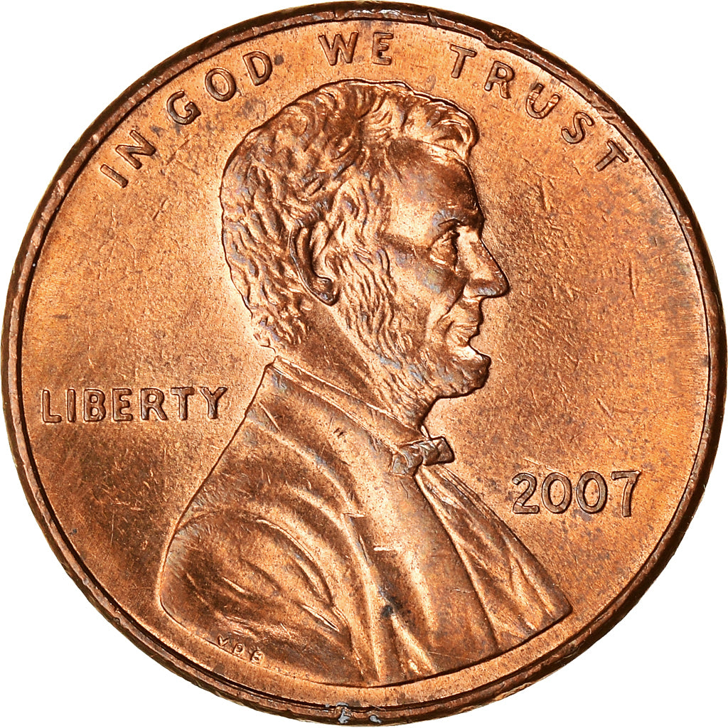 Coin, United States, Lincoln Cent, Cent, 2007, U.S. Mint, Philadelphia
