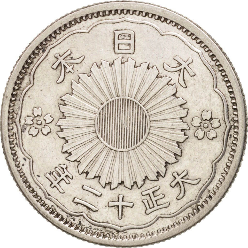 Japan, Yoshihito, 50 Sen, 1923, EF(40-45), Silver, KM:46