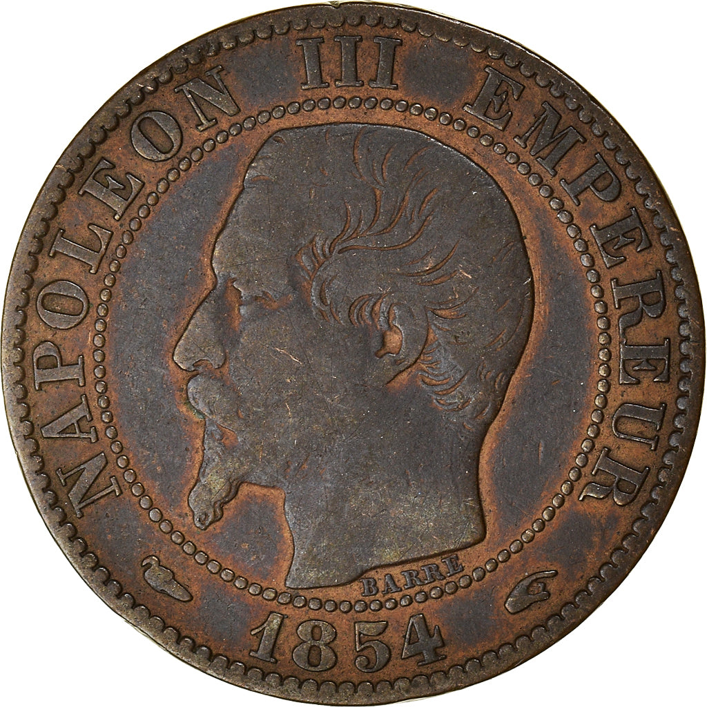 Coin, France, Napoleon III, 5 Centimes, 1854, Paris, VF(30-35), Bronze