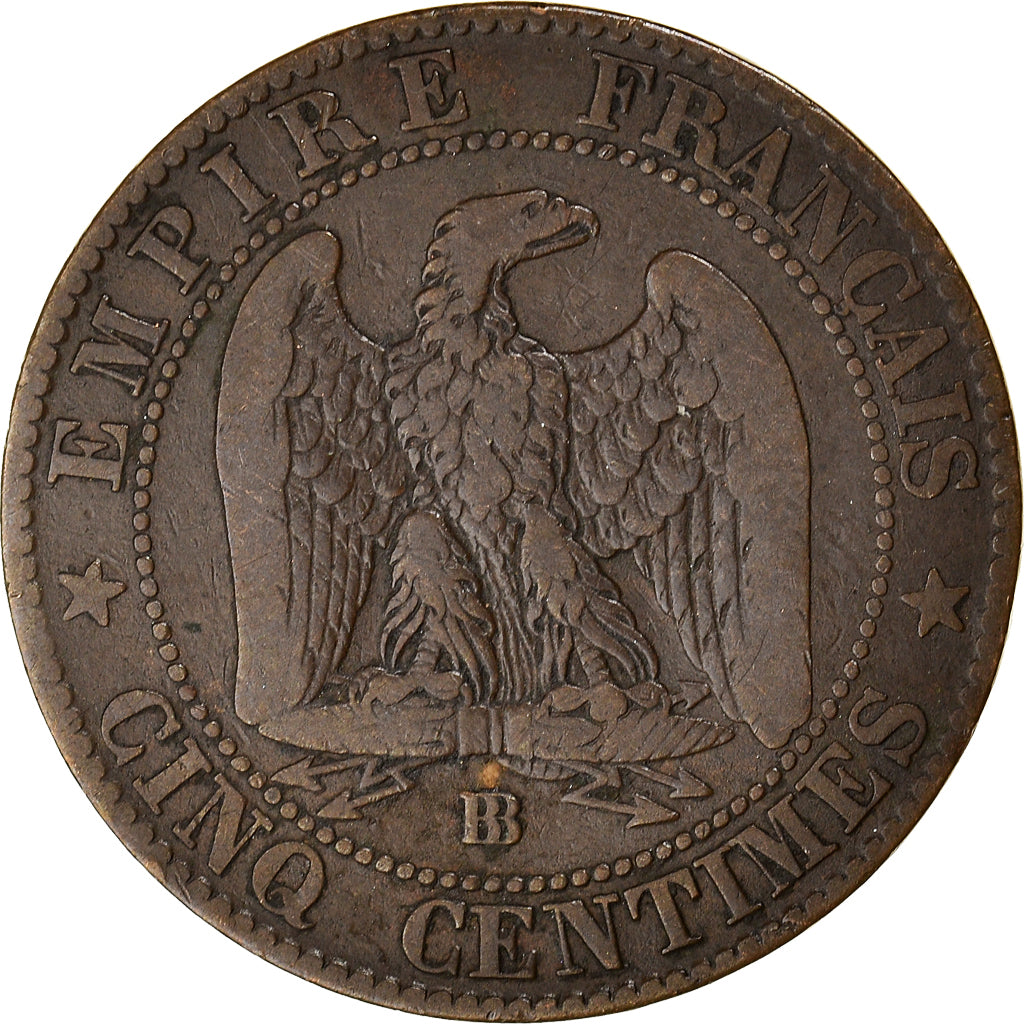Coin, France, Napoleon III, Napoléon III, 5 Centimes, 1855, Strasbourg