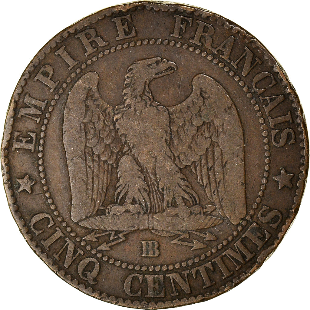 Coin, France, Napoleon III, Napoléon III, 5 Centimes, 1855, Strasbourg