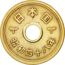 Japan, Hirohito, 5 Yen, 1973, AU(50-53), Brass, KM:72a