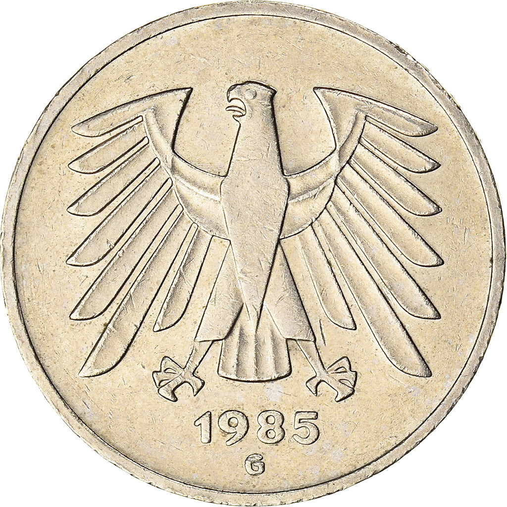 Coin, GERMANY - FEDERAL REPUBLIC, 5 Mark, 1985, Karlsruhe, VF(30-35)