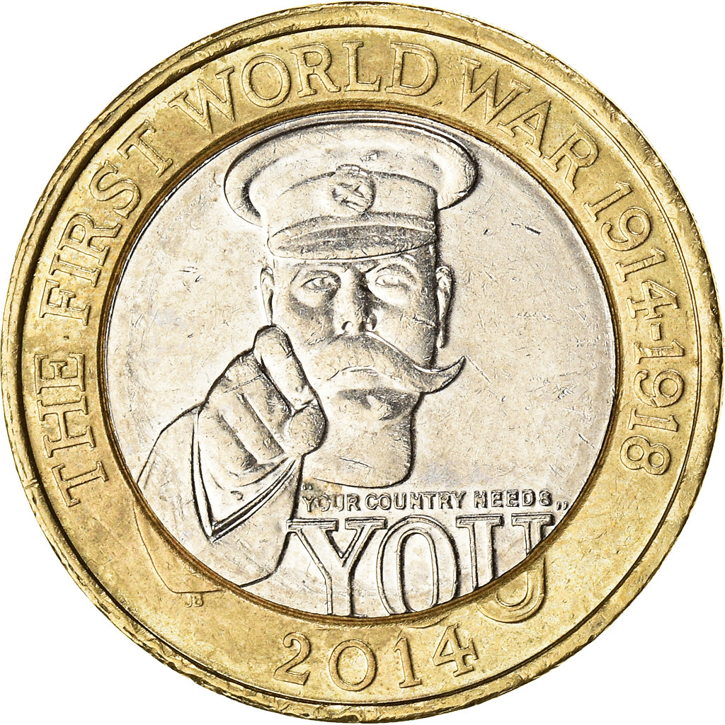 Coin, Great Britain, 4th portrait; World War I, 2 Pounds, 2014, EF(40-45)