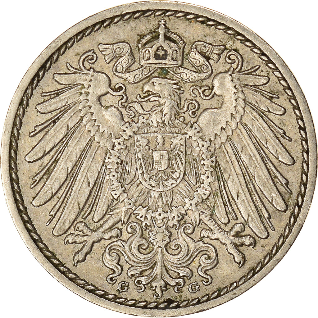 Monnaie, Empire allemand, Wilhelm II, 5 Pfennig, 1911, Karlsruhe, TTB