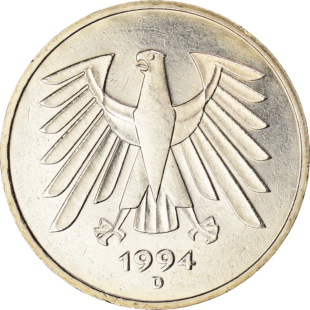 Coin, GERMANY - FEDERAL REPUBLIC, 5 Mark, 1994, Munich, MS(63), Copper-Nickel