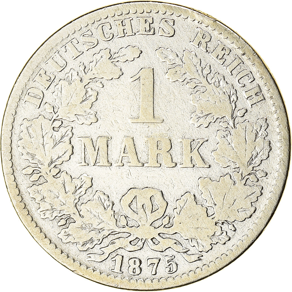 Coin, GERMANY - EMPIRE, Wilhelm I, Mark, 1875, Muldenhütten, VF(20-25), Silver