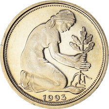 Coin, GERMANY - FEDERAL REPUBLIC, 50 Pfennig, 1993, Berlin, BE, MS(63)