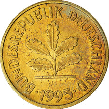 Coin, GERMANY - FEDERAL REPUBLIC, 5 Pfennig, 1995, Hamburg, EF(40-45), Brass