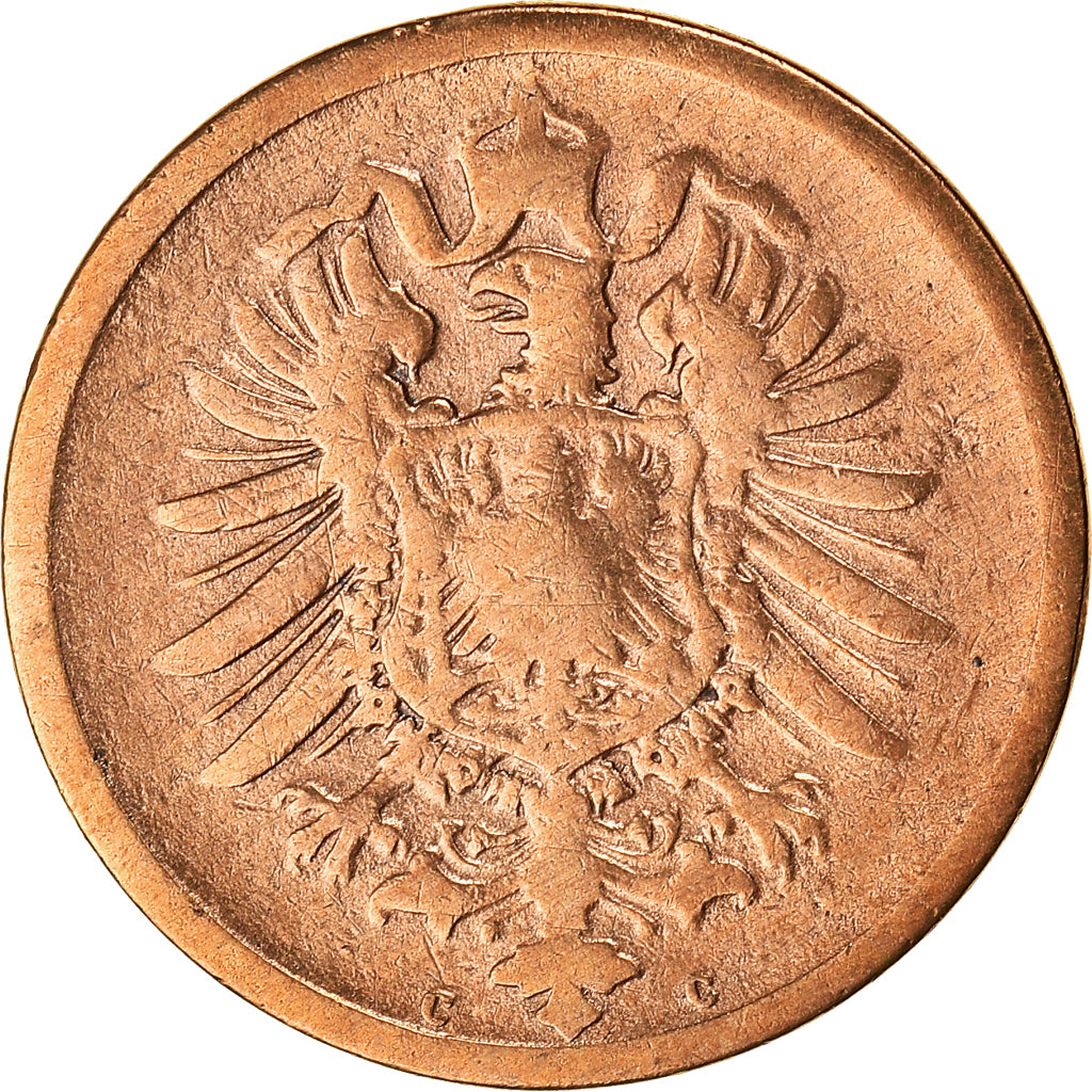 Monnaie, Empire allemand, Wilhelm I, 2 Pfennig, 1874, Karlsruhe, TB, Cuivre