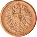 Monnaie, Empire allemand, Wilhelm I, 2 Pfennig, 1874, Karlsruhe, TB, Cuivre