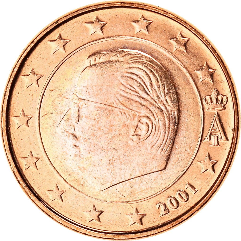 Belgium, Euro Cent, 2001, EF(40-45), Copper Plated Steel
