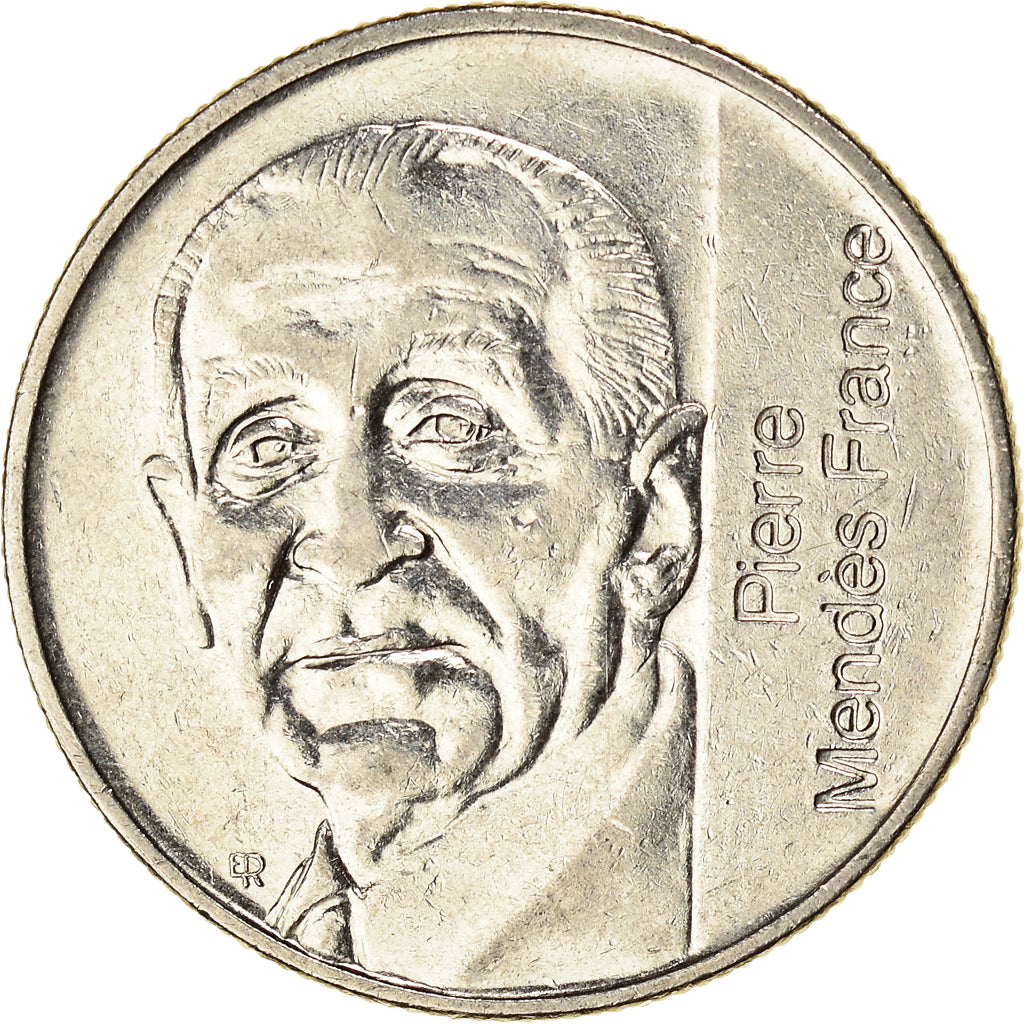 Moneta, Francja, Mendès France, 5 Francs, 1992, Paris, VF(30-35), Nikiel