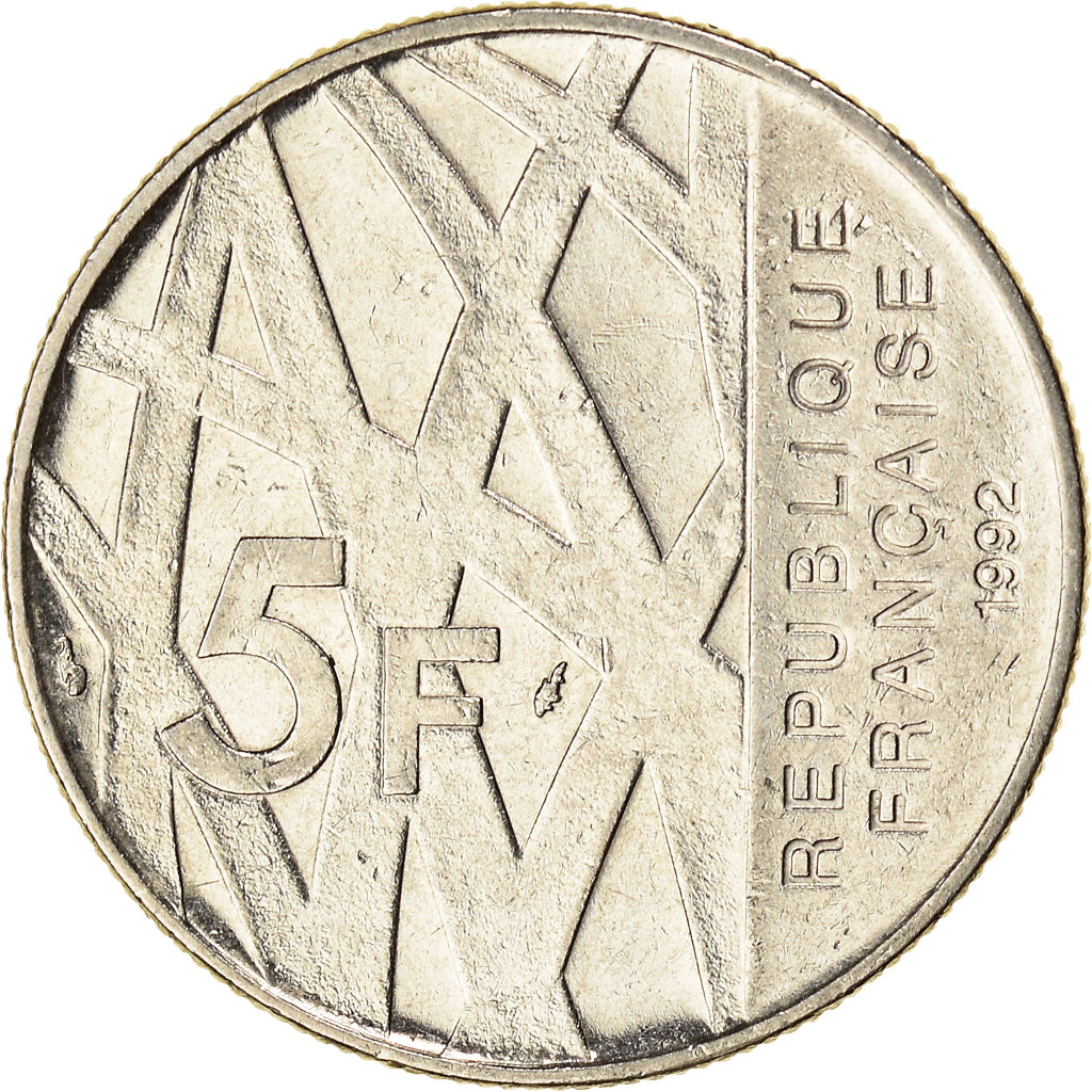 Moneta, Francja, Mendès France, 5 Francs, 1992, Paris, VF(30-35), Nikiel