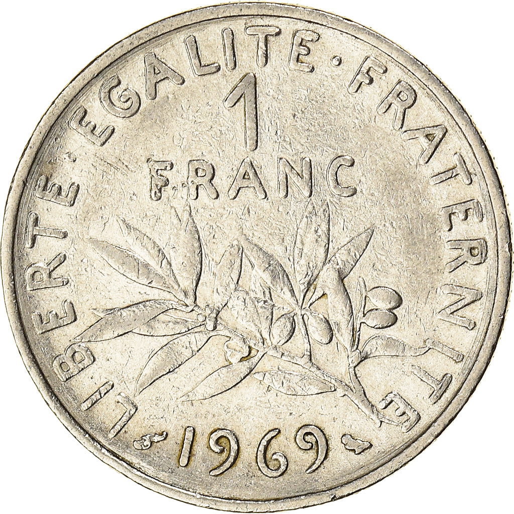 Coin, France, Semeuse, Franc, 1969, Paris, 1 Franc, VF(20-25), Nickel, KM:925.1