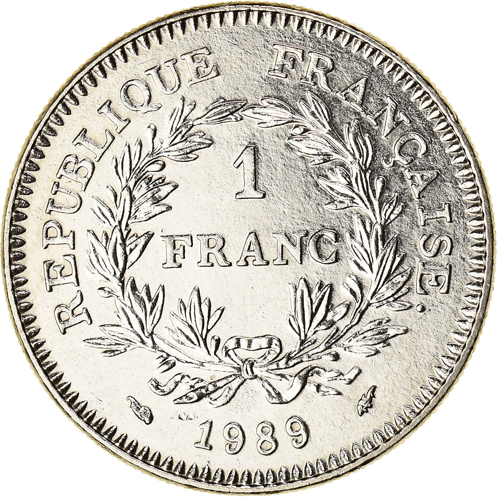 Coin, France, 1 Franc, 1989, AU(50-53), Nickel, KM:967, Gadoury:477