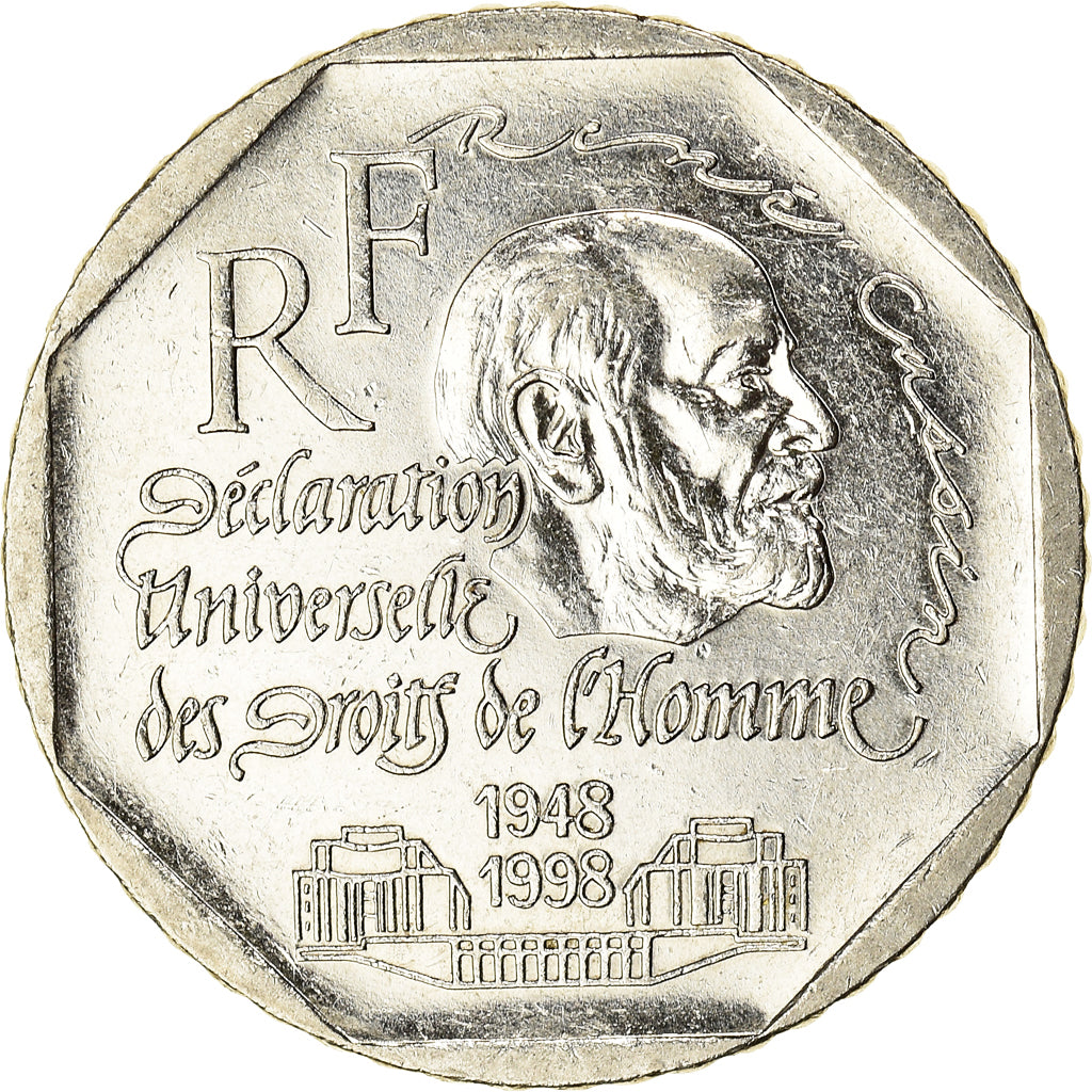 Münze, Frankreich, René Cassin, 2 Francs, 1998, SS, Nickel, KM:1213