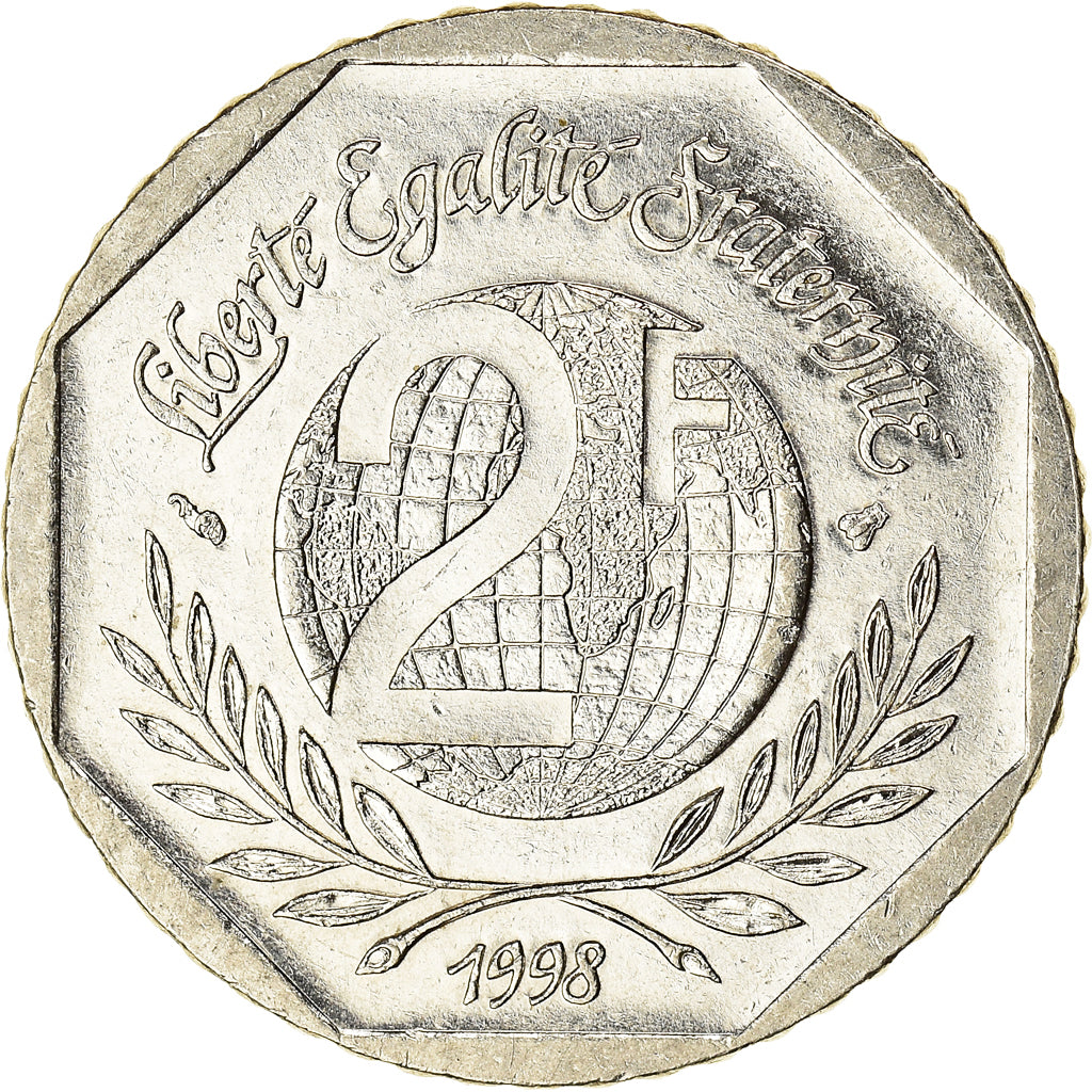 Münze, Frankreich, René Cassin, 2 Francs, 1998, SS, Nickel, KM:1213