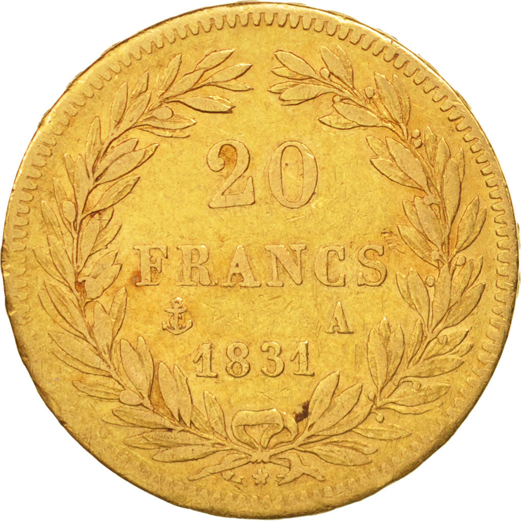 France, Louis-Philippe, 20 Francs, 1831, Paris, EF(40-45), Gold, KM:746.1