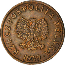 Moneta, Polonia, 5 Groszy, 1949, Basel, BB, Bronzo, KM:41