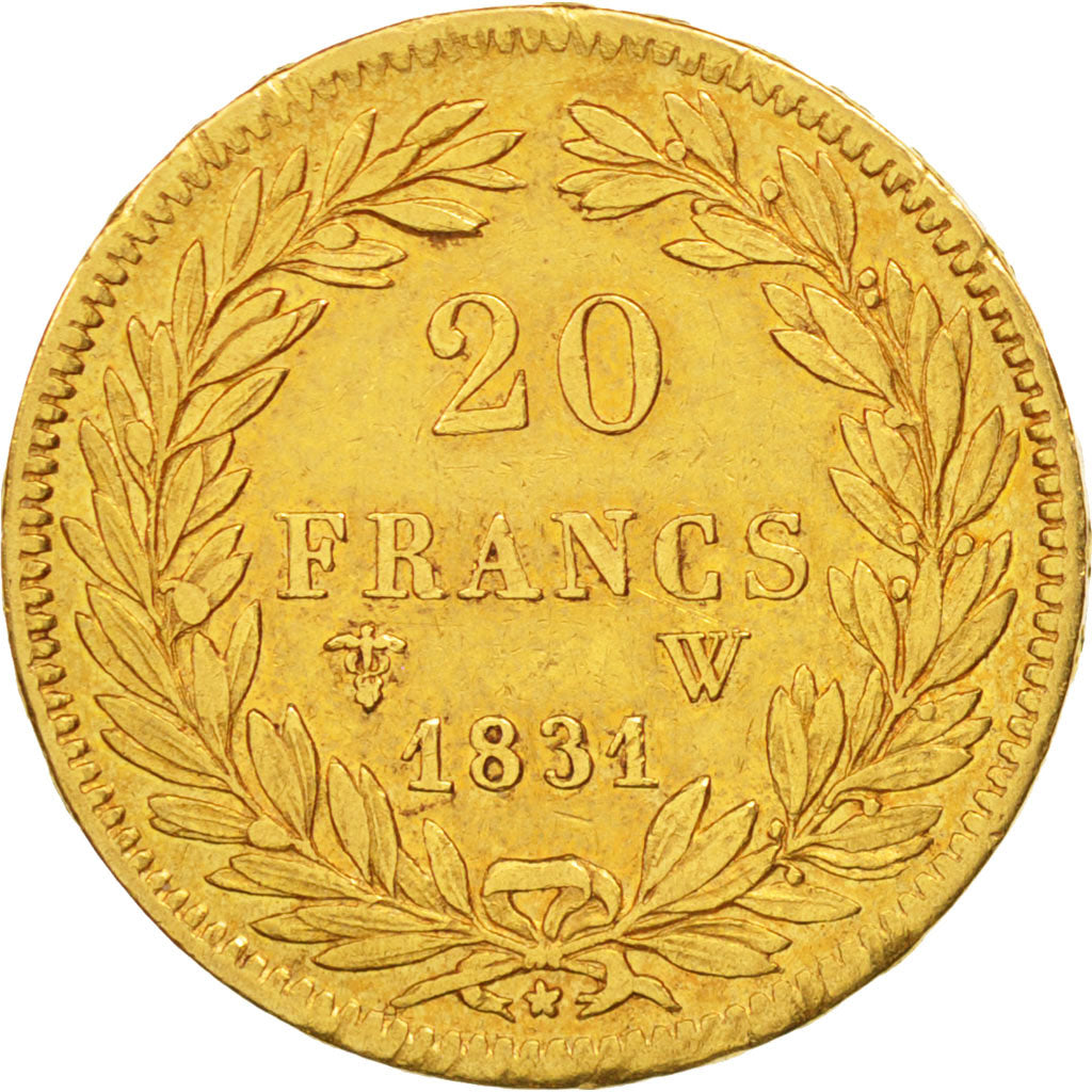 France, Louis-Philippe, 20 Francs, 1831, Lille, EF(40-45), Gold, KM:746.4