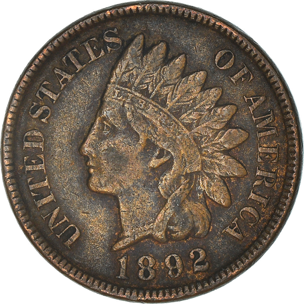 Coin, United States, Indian Head Cent, Cent, 1892, U.S. Mint, Philadelphia