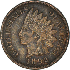 Coin, United States, Indian Head Cent, Cent, 1892, U.S. Mint, Philadelphia