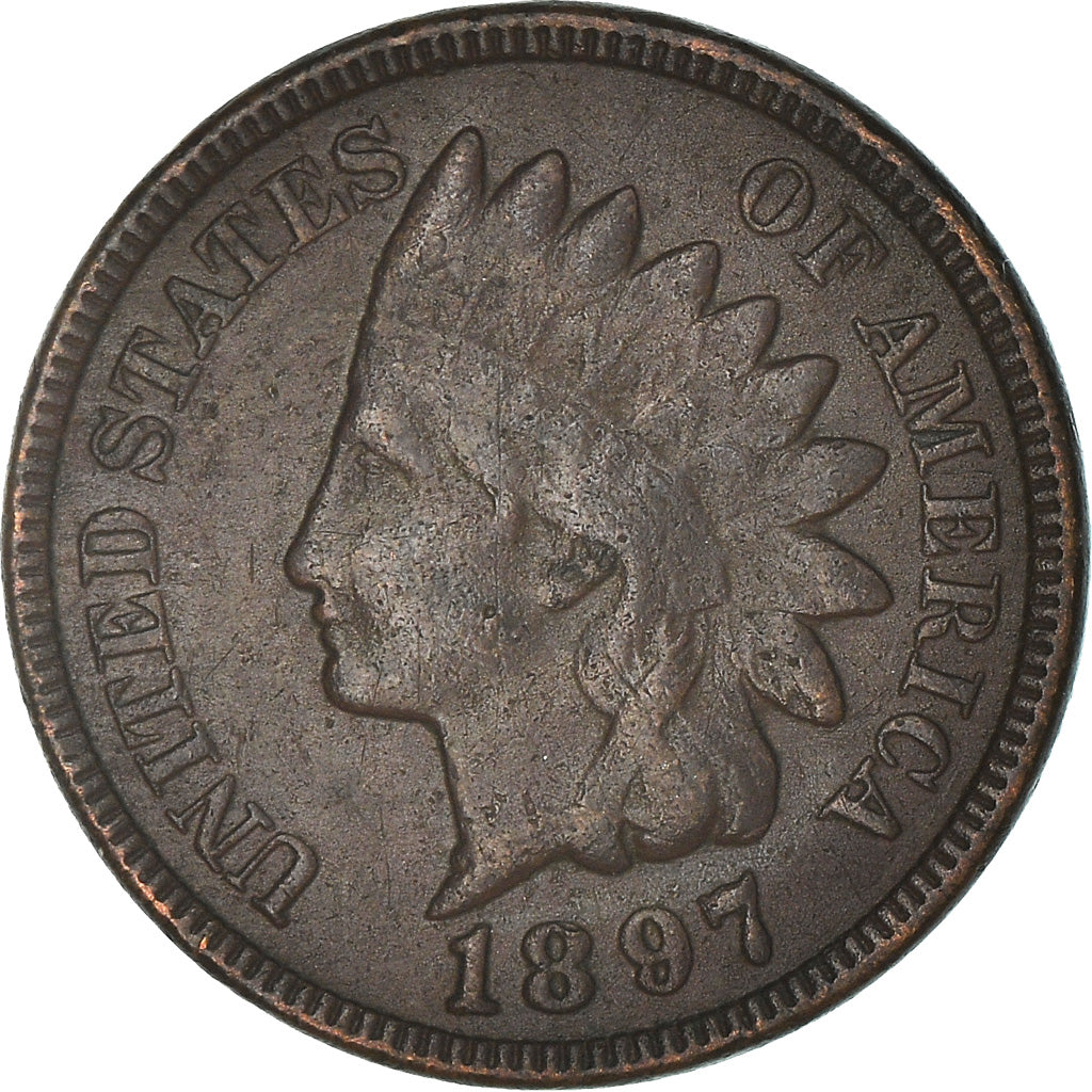Coin, United States, Indian Head Cent, Cent, 1897, U.S. Mint, Philadelphia