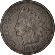 Coin, United States, Indian Head Cent, Cent, 1897, U.S. Mint, Philadelphia
