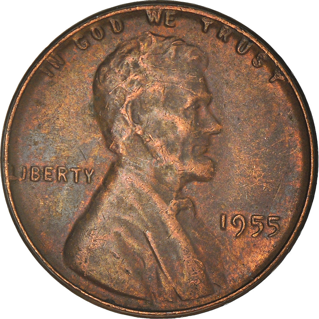 Moeda, Estados Unidos da América, Lincoln Cent, Cent, 1955, U.S. Mint