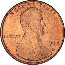 Monnaie, États-Unis, Lincoln Cent, Cent, 1994, U.S. Mint, Denver, TTB+, Copper